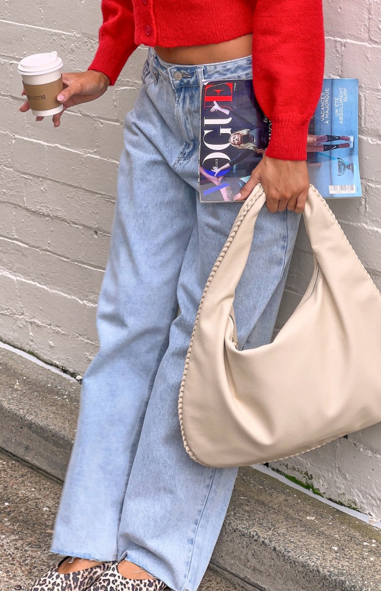 She's Yours Light Wash Denim Wide Leg Boyfriend Jeans view 4